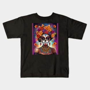 Mexican Traditions: Day of the Dead Sugar Skull Beauty Kids T-Shirt